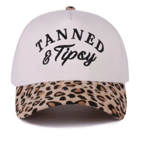 Accessories - NWT Tanned & Tipsy Leopard Print Graffic embroidered Cap/hat